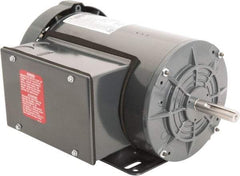 Leeson - 1-1/2 Max hp, 1,800 Max RPM, Capacitor Start Electric AC DC Motor - 115-208/230 V Input, Single Phase, 56H Frame, Rigid Base Mount, TEFC Enclosure - Makers Industrial Supply