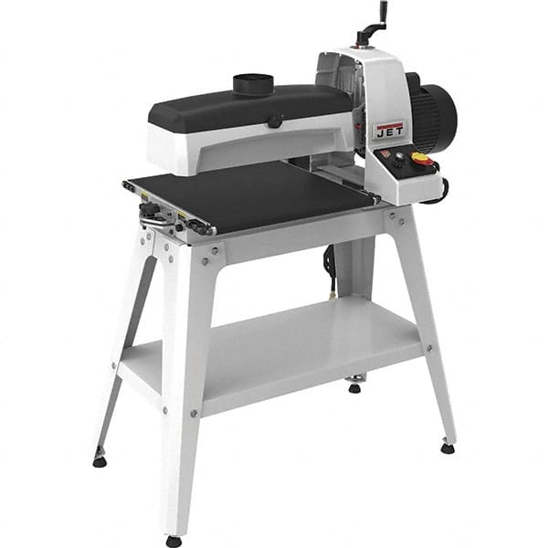 Jet - 5" Diam x 16" Long, Single Phase Floor Drum Sanding Machine - 2-3/8" Sanding Depth, 1/32 to 3" Thick x 32" Wide Workpiece, 0 to 10 SFPM Workpiece Rate - Makers Industrial Supply