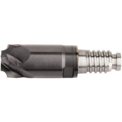 Kennametal - 3/8" Diam, 3.05mm LOC, 4 Flute, 3.048mm Corner Radius End Mill Head - Solid Carbide, AlTiN Finish, Duo-Lock 10 Connection, Spiral Flute, 0° Helix - Makers Industrial Supply