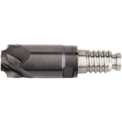 Kennametal - 5/8" Diam, 1-1/2" LOC, 6 Flute, 1.524mm Corner Radius End Mill Head - Solid Carbide, AlTiN Finish, Duo-Lock 12 Connection, Spiral Flute, 0° Helix - Makers Industrial Supply