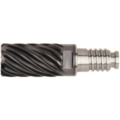 Kennametal - 20mm Diam, 30mm LOC, 15 Flute, 1mm Corner Radius End Mill Head - Solid Carbide, AlTiN Finish, Duo-Lock 20 Connection, Spiral Flute, 36° Helix - Makers Industrial Supply