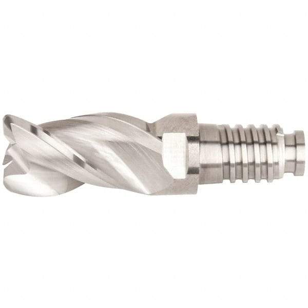 Kennametal - 10mm Diam, 15mm LOC, 3 Flute, 0.5mm Corner Radius End Mill Head - Solid Carbide, Uncoated, Duo-Lock 10 Connection, Spiral Flute, 38° Helix, Centercutting - Makers Industrial Supply