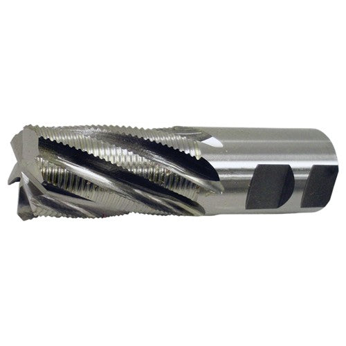 ‎1-1/4″ × 1-1/4″ × 3″ × 5-1/2″ RHS / RHC HSS-CO 8% (M42) 6-Flute Center-Cutting Fine Profile Roughing End Mill - TiAlN