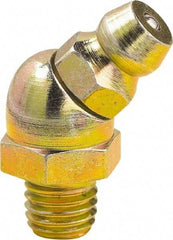 lumax - 45° Head Angle, 1/4-28 Taper Steel Taper Thread Grease Fitting - Zinc Plated Finish - Makers Industrial Supply