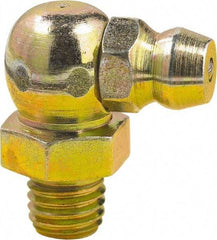 lumax - 90° Head Angle, 1/4-28 Taper Steel Taper Thread Grease Fitting - Zinc Plated Finish - Makers Industrial Supply