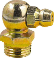 lumax - 90° Head Angle, M8x1 Metric Steel Taper Thread Grease Fitting - Zinc Plated Finish - Makers Industrial Supply