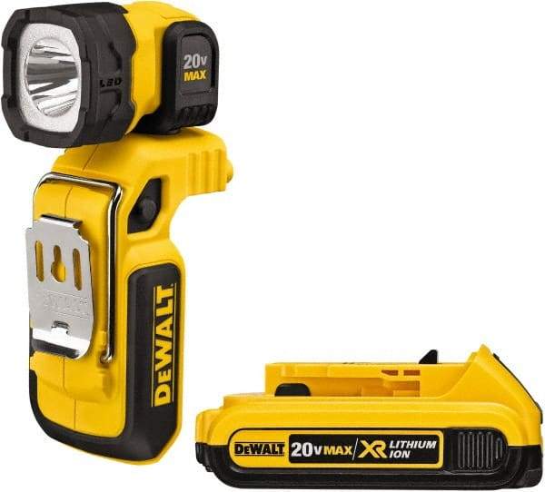 DeWALT - 20 Volts, 500 Lumens, Cordless Work Light - Yellow/Black, 26 hr Run Time - Makers Industrial Supply