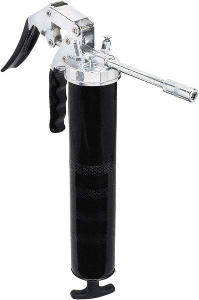 lumax - 7,000 Max psi, Rigid Pistol Grease Gun - 14 oz Capacity, 1/8 Thread Outlet, 25 Strokes per oz, 3-Way Fill - Makers Industrial Supply