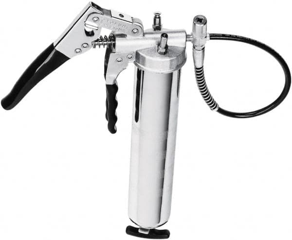 lumax - 8,500 Max psi, Flexible Pistol Grease Gun - 14 oz Capacity, 1/8 Thread Outlet, 25 Strokes per oz, 3-Way Fill - Makers Industrial Supply