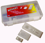 Wedgies Shim Assortment - Mix of flex and ridgid / 16 mini; 6 large; 15 standard - Polypropylene & Vinyl - Makers Industrial Supply