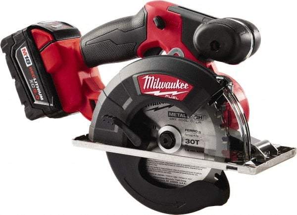 Milwaukee Tool - 18 Volt, 5-7/8" Blade, Cordless Circular Saw - 3,900 RPM, 2 Lithium-Ion Batteries Included - Makers Industrial Supply