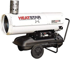 Heatstar - 180,000 BTU Rating, Kerosene/Diesel Indirect Fired Forced Air Heater - 4,625 Sq Ft Max Heating Area, 17 Gal Capacity, Fuel with Diesel, Kerosene, JP-8 & Jet8 - Makers Industrial Supply