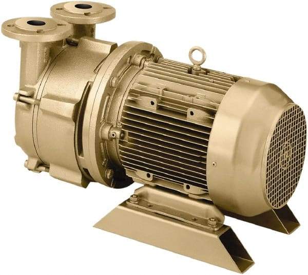 DEKKER Vacuum Technologies - 28.5 Hg Max, 3/8" FNPT Inlet & Discharge, Single Stage Liquid Ring Vaccum Pump - 6 CFM, 0.75 hp, Bronze Housing, Bronze Impeller, 3,500 RPM, 230/460 Volts - Makers Industrial Supply