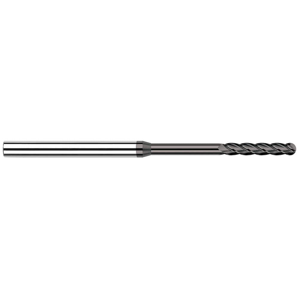 Harvey Tool - Ball End Mills; Mill Diameter (Inch): 1/16 ; Mill Diameter (Decimal Inch): 0.0620 ; Number of Flutes: 4 ; Length of Cut (Inch): 5/16 ; Length of Cut (Decimal Inch): 0.3120 ; Material: Solid Carbide - Exact Industrial Supply