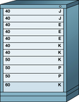 Counter-Standard Cabinet - 11 Drawers - 30 x 28-1/4 x 44-1/4" - Multiple Drawer Access - Makers Industrial Supply