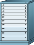 Counter-Standard Cabinet - 10 Drawers - 30 x 28-1/4 x 44-1/4" - Multiple Drawer Access - Makers Industrial Supply