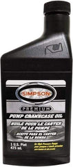 Simpson - Fixed Pressure Washer Pump Oil - 3-1/8" Long, Plastic, Female & Male - Makers Industrial Supply