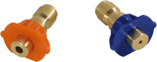 Simpson - 5,000 psi Fixed, Metal, Second Story Pressure Washer Nozzle - 0.156" Orificie Diam, 1/4" Thread, Male, Orange & Blue - Makers Industrial Supply