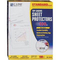 C-LINE - 100 Piece Clear Sheet Protectors-Ring Binder - 11" High x 8-1/2" Wide - Makers Industrial Supply