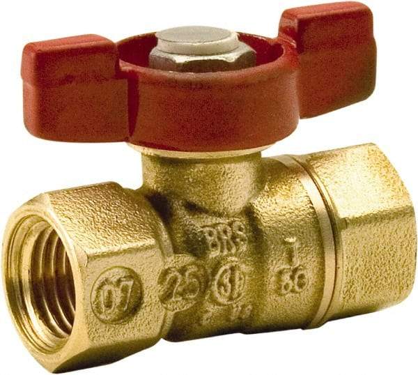 Legend Valve - 1/8" Pipe, Standard Port, Brass Standard Ball Valve - 2 Piece, FNPT x FNPT Ends, Tee Handle, 400 WOG, 125 WSP - Makers Industrial Supply