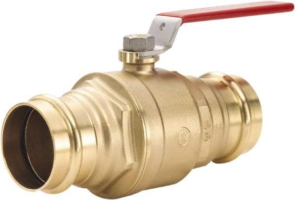 Legend Valve - 2" Pipe, Full Port, Lead Free Brass Full Port Ball Valve - 2 Piece, Press Ends, Lever Handle, 600 WOG - Makers Industrial Supply