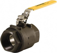 Legend Valve - 1-1/4" Pipe, Full Port, Carbon Steel Full Port Ball Valve - 2 Piece, FNPT x FNPT Ends, Locking Lever Handle, 1,500 WOG, 150 WSP - Makers Industrial Supply