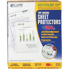 C-LINE - 100 Piece Clear Sheet Protectors-Ring Binder - 11" High x 8-1/2" Wide - Makers Industrial Supply