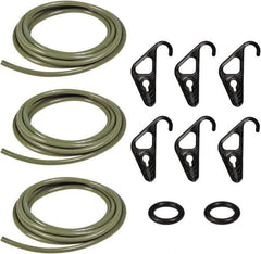 The Better Bungee - Adjustable Cargo Control Kit with Molded Nylon Hook End - 10" OAL, Military Green - Makers Industrial Supply