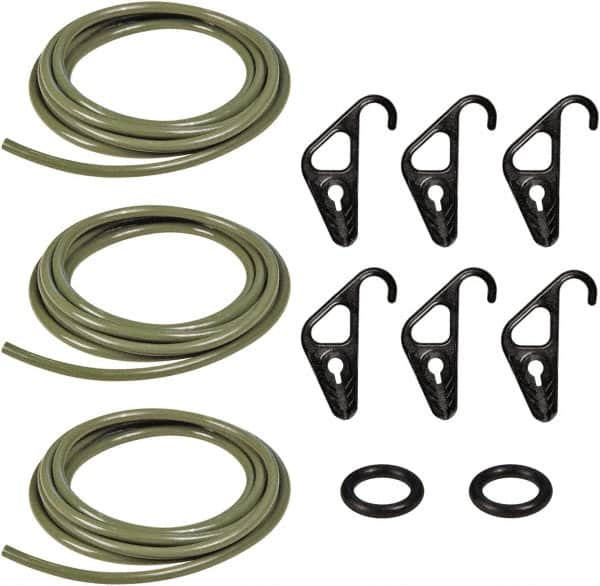 The Better Bungee - 30' Long x 1/4" Diam, Military Green Adjustable Cargo Control Kit - With 6 Hooks - Makers Industrial Supply