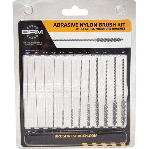 Brush Research Mfg. - 0.032" to 0.189" Bore Diam, 60 Grit, Nylon with Abrasive Grain Flexible Hone - Coarse/Medium, 3" OAL - Makers Industrial Supply