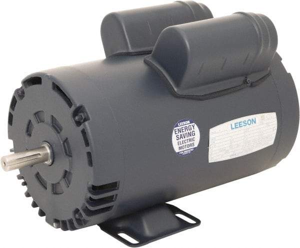 Leeson - 5 Max hp, 3,600 Max RPM, Electric AC DC Motor - 230 V Input, Single Phase, 56Y Frame, 5/8" Shaft Diam, Rigid Base Mount, ODP Enclosure - Makers Industrial Supply