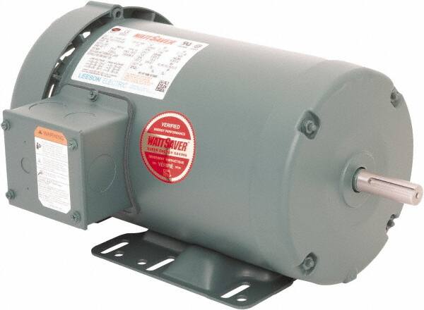 Leeson - 2 Max hp, 1,800 Max RPM, Premium Efficient Electric AC DC Motor - 230/460 V Input, Three Phase, 56H Frame, 5/8" Shaft Diam, Rigid Base Mount, TEFC Enclosure - Makers Industrial Supply