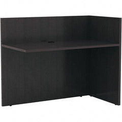 ALERA - Woodgrain Laminate Reception Desk - 44" Wide x 23-5/8" Deep x 41-1/2" High, Espresso - Makers Industrial Supply