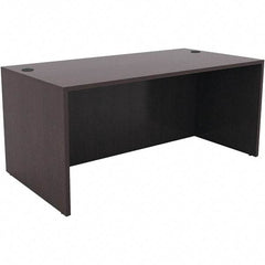 ALERA - Woodgrain Laminate Straight Front Desk - 59-1/8" Wide x 29-1/2" Deep x 29-5/8" High, Espresso - Makers Industrial Supply