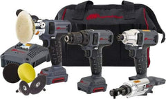 Ingersoll-Rand - 12 Volt Cordless Tool Combination Kit - Includes 1/4" Hex Compact Impact Driver, Lithium-Ion Battery Included - Makers Industrial Supply