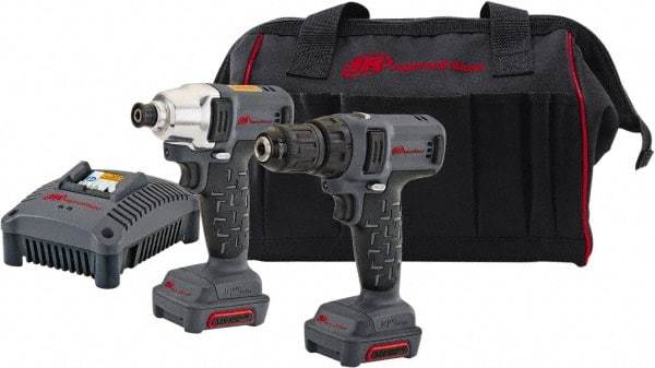 Ingersoll-Rand - 12 Volt Cordless Tool Combination Kit - Includes 1/4" Hex Compact Impact Driver, Lithium-Ion Battery Included - Makers Industrial Supply