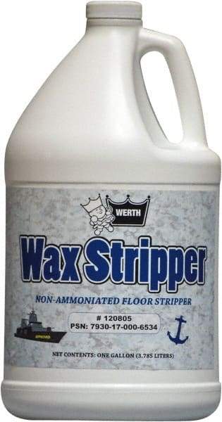 Werth Sanitary Supply - 1 Gal Plastic Bottle Stripper - Use on Resilient Tile, Vinyl Tile - Makers Industrial Supply