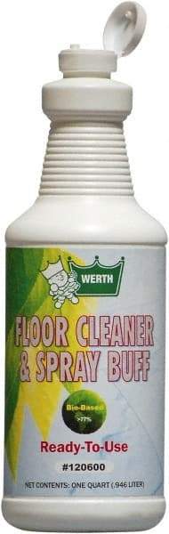 Werth Sanitary Supply - 1 Qt Plastic Bottle Floor Cleaner/Spray Buff - Use on All Types of Flooring - Makers Industrial Supply