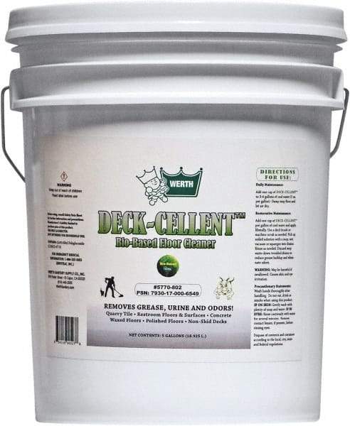 Werth Sanitary Supply - 5 Gal Pail Floor Cleaner - Use on Quarry Tile, Rest Rooms - Makers Industrial Supply