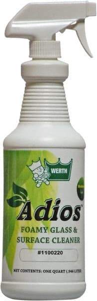 Werth Sanitary Supply - 32 oz Bottle Coconut Breeze Glass Cleaner - Use on Glass, Mirrors, Fiberglass, Stainless Steel, Polished Metal, Plastic, Chrome, Linoleum - Makers Industrial Supply