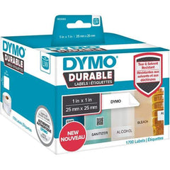 Dymo - Labels, Ribbons & Tapes Type: Durable Square Labels Color: White - Makers Industrial Supply