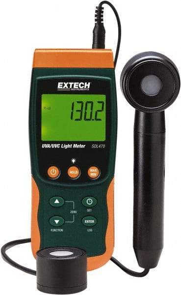 Extech - Light Meters Compatible Lighting: UVA; UVC Maximum Measurement (UV): 20mW/cm2 - Makers Industrial Supply