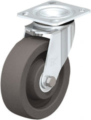 Swivel Top Plate Caster: Nylon, 6-5/16″ Wheel Dia, 2″ Wheel Width, 1,250 lb Capacity, 7-7/8″ OAH Nylon, 1,250 Lb Capacity, Ball Bearing, 4 x 4-1/2″ Plate