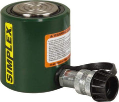 TK Simplex - 2-7/16" Stroke, 30 Ton Portable Hydraulic Low Profile Cylinder - 6.49 Sq In Effective Area, 15.8 Cu In Oil Capacity, 4.62 to 7.06" High, 2-5/8" Plunger Diam, 10,000 Max psi - Makers Industrial Supply