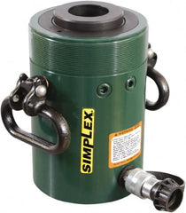 TK Simplex - 3" Stroke, 60 Ton Portable Hydraulic Hollow Hole Cylinder - 12.73 Sq In Effective Area, 38.29 Cu In Oil Capacity, 9.75 to 13.25" High, 3-5/8" Plunger Diam, 10,000 Max psi - Makers Industrial Supply