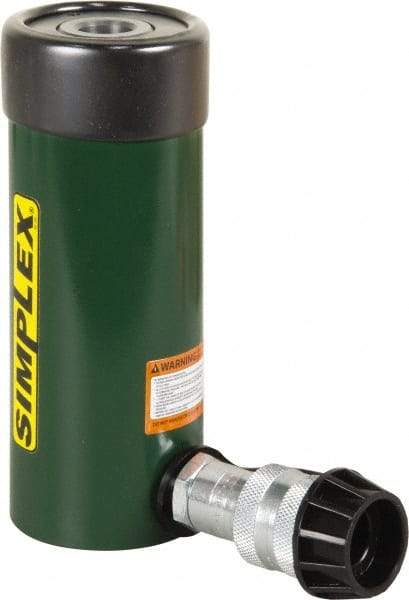 TK Simplex - 3" Stroke, 12 Ton Portable Hydraulic Hollow Hole Cylinder - 2.76 Sq In Effective Area, 8.3 Cu In Oil Capacity, 7.25 to 10.25" High, 1-3/8" Plunger Diam, 10,000 Max psi - Makers Industrial Supply