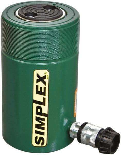 TK Simplex - 6" Stroke, 75 Ton Portable Hydraulic Single Acting Cylinder - 15.9 Sq In Effective Area, 95.4 Cu In Oil Capacity, 11.31 to 17.37" High, 3.75" Cyl Bore Diam, 4-1/2" Plunger Diam, 10,000 Max psi - Makers Industrial Supply