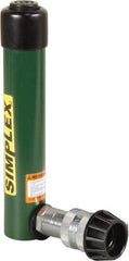 TK Simplex - 5-1/8" Stroke, 5 Ton Portable Hydraulic Single Acting Cylinder - 0.99 Sq In Effective Area, 4.97 Cu In Oil Capacity, 8.52 to 13.65" High, 1" Cyl Bore Diam, 1-1/8" Plunger Diam, 10,000 Max psi - Makers Industrial Supply