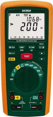 Extech - Digital LCD Display, 200,000 Megohm Electrical Insulation Resistance Tester & Megohmmeter - 600 Volt Max Test Voltage, Powered by AA Battery - Makers Industrial Supply