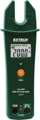 Extech - MA260, CAT IV, Digital True RMS Clamp Meter with 0.16" Fork Jaws - 1000 VAC/VDC, 200 AC Amps, Measures Voltage, Continuity, Current, Resistance - Makers Industrial Supply